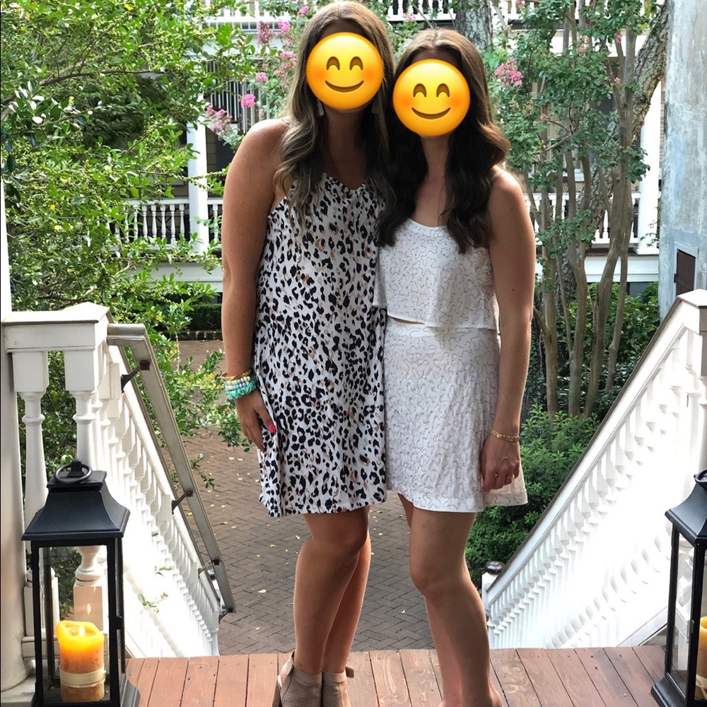 Free People white beaded matching set